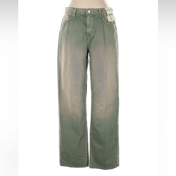 NWT L'AGENCE Green Flare Wide Leg Jeans size 28-29 - Picture 1 of 4